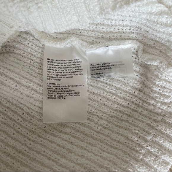 H&M White Knit sleeveless sweater tank top size small cropped - Picture 5 of 10